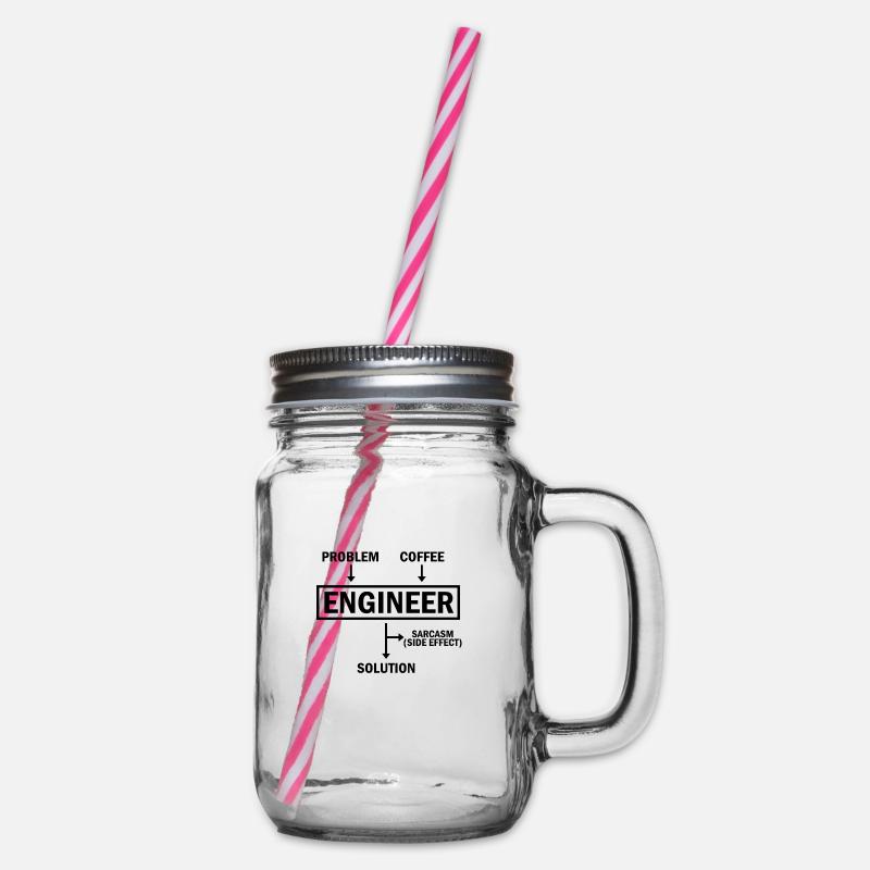 Problem Engineer Coffee Solution Sarcasm - Henkelglas mit Schraubdeckel - Klar