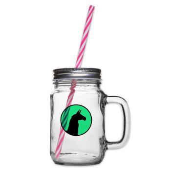 Lama Alpaca South America Latin America Wildlife Inca - Glass jar with handle and screw cap - clear - Right