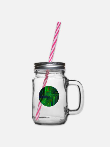 Mathematic Fraktale Kunst Mandelbrot Fractimage - Henkelglas mit Schraubdeckel - Klar