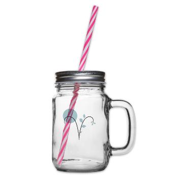 Astrological sign ram Aries - Glass jar with handle and screw cap - clear - Right