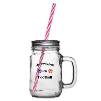 Je peux pas j'ai football - Bocal à boisson - transparent - Droite