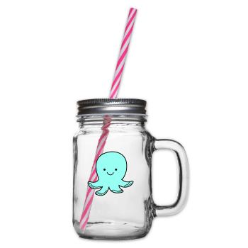 oktopus smile - Henkelglas mit Schraubdeckel - Klar - Rechts