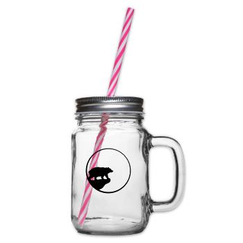 Mond Klippe Bär - Henkelglas mit Schraubdeckel - Klar - Rechts