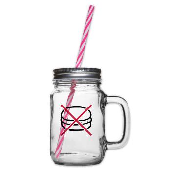 Forbidden to eat burgers - Glass jar with handle and screw cap - clear - Right