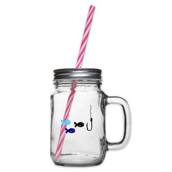 Fishing Fish - Glass jar with handle and screw cap - clear - Right