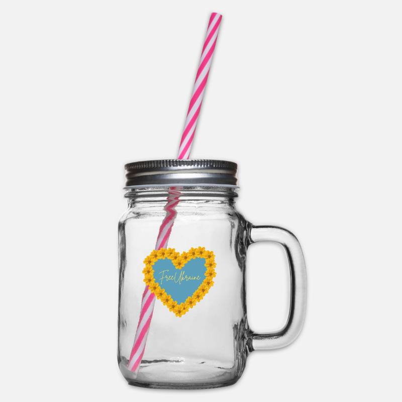 Free Ukraine - Henkelglas mit Schraubdeckel - Klar