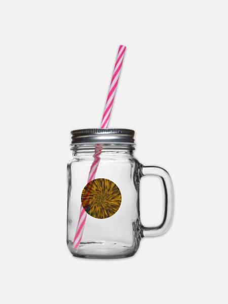 Abstract Flower Motive - Henkelglas mit Schraubdeckel - Klar