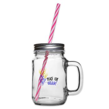 peace for uraine - Glass jar with handle and screw cap - clear - Right