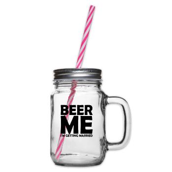 Beer Me Getting Married - Glass jar with handle and screw cap - clear - Right