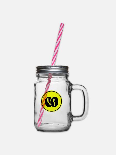 Kaffeebohne Symbol - Henkelglas mit Schraubdeckel - Klar