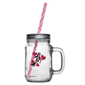 Hearts Koi Fish Nishikigoi - Glass jar with handle and screw cap - clear - Right