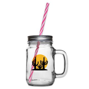 Silhouette Sun 3 Cacti - Glass jar with handle and screw cap - clear - Right