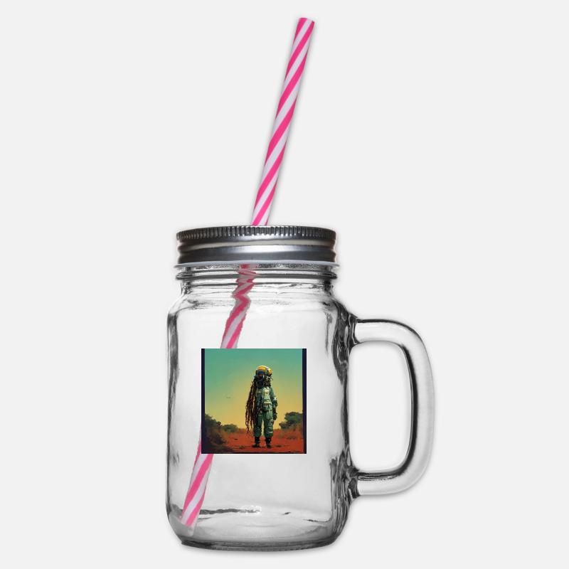 Rasta-astronaut - Henkelglas mit Schraubdeckel - Klar