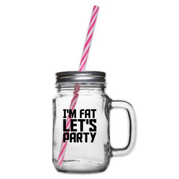 im fat lets party - Henkelglas mit Schraubdeckel - Klar - Rechts