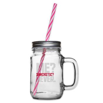 me sarcastic never quote - Glass jar with handle and screw cap - clear - Right