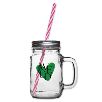 Weed Love, Love Weed - Henkelglas mit Schraubdeckel - Klar - Rechts