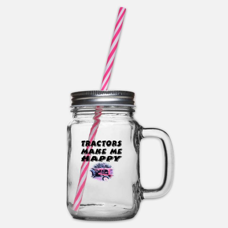 Traktor - Henkelglas mit Schraubdeckel - Klar