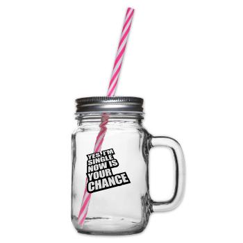 single now your chance - Henkelglas mit Schraubdeckel - Klar - Rechts