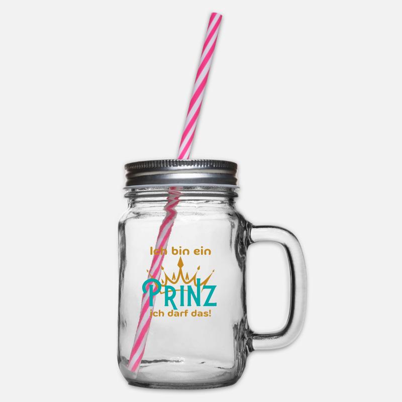 ich bin ein Prinz ich darf das - Lustiger Spruch - Henkelglas mit Schraubdeckel - Klar