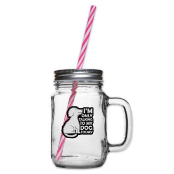 only talking to dog - Glass jar with handle and screw cap - clear - Right