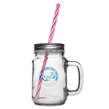 I came saw forget - Glass jar with handle and screw cap - clear - Right