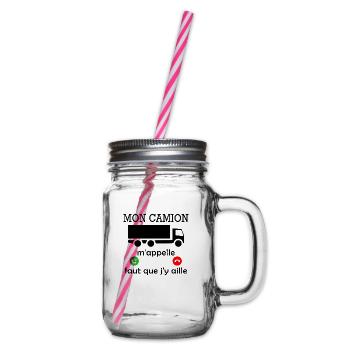 mon camion m appelle / cadeau humour routier - Bocal à boisson - transparent - Droite