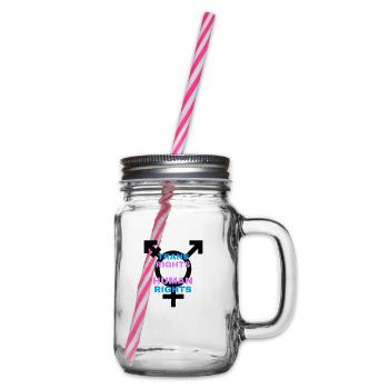 Trans Rights Are Human Rights - Henkelglas mit Schraubdeckel - Klar - Rechts