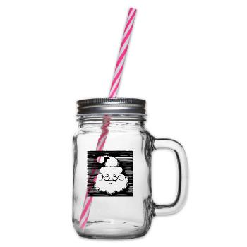Christmas Hat Santa Claus Christmas 6 - Glass jar with handle and screw cap - clear - Right