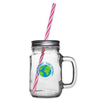 planet over profit Zitat - Henkelglas mit Schraubdeckel - Klar - Rechts