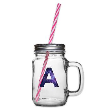 Galaxie A Buchstabe Weltall Milchstraße Geschenk - Henkelglas mit Schraubdeckel - Klar - Rechts