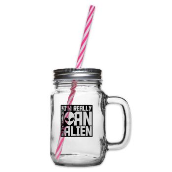 Citation extraterrestre de costume humain - Bocal à boisson - transparent - Droite