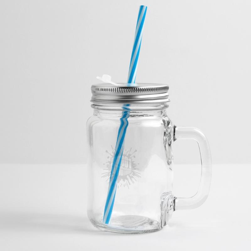 Binary Code Program Language Glass jar with handle and screw cap