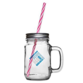 Binary Code Program Language - Glass jar with handle and screw cap - clear - Right