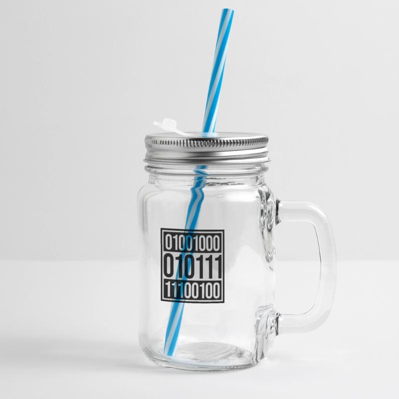 Binär Code Programm Sprache Henkelglas mit Schraubdeckel