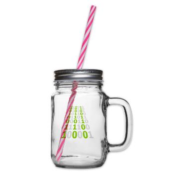 Binary Code Program Language - Glass jar with handle and screw cap - clear - Right