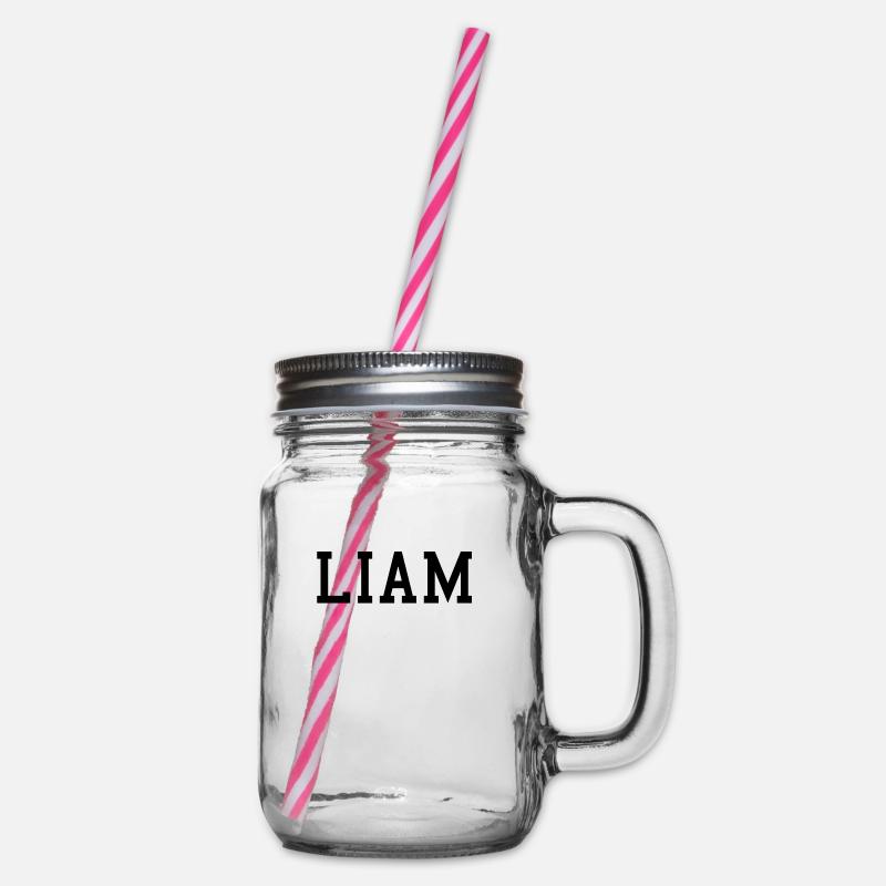 LIAM - Henkelglas mit Schraubdeckel - Klar