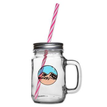 Starry Sky Mountains - Glass jar with handle and screw cap - clear - Right