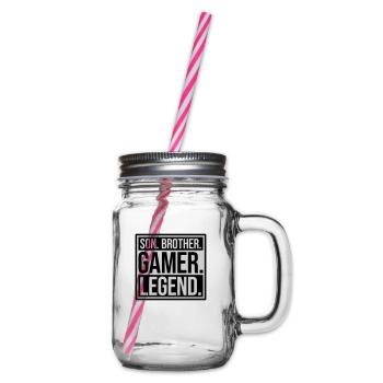 son brother gamer legend - Henkelglas mit Schraubdeckel - Klar - Rechts