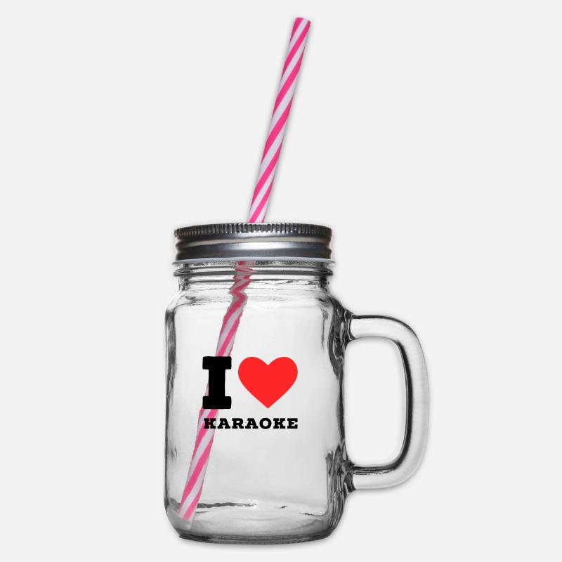 J’adore le karaoké - Bocal à boisson - transparent