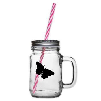 Butterfly Nature Butterflies Vector 3 - Glass jar with handle and screw cap - clear - Right