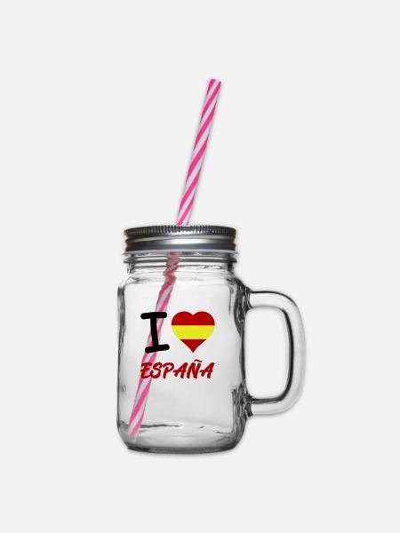 I Love Espana - Henkelglas mit Schraubdeckel - Klar