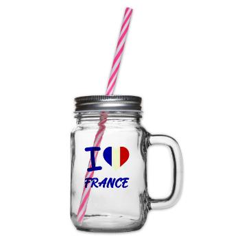 I Love France - Glass jar with handle and screw cap - clear - Right