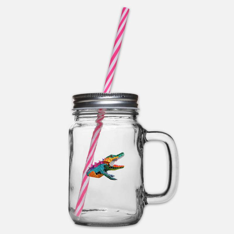 Conception de crocodile en origami - Bocal à boisson - transparent