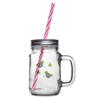 Sloths - Glass jar with handle and screw cap - clear - Right