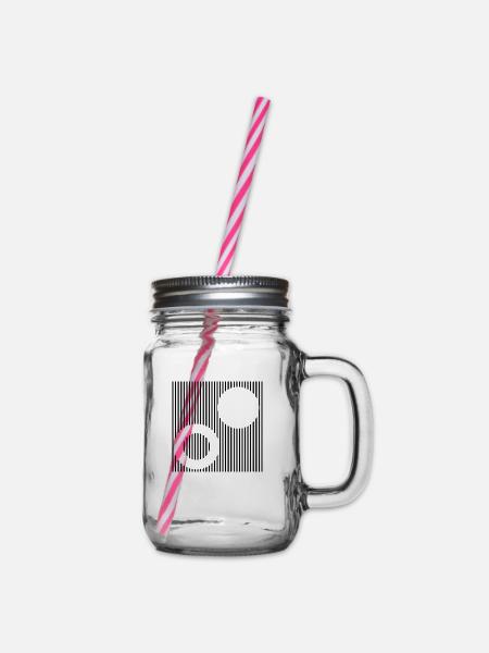 Stripes - Henkelglas mit Schraubdeckel - Klar