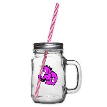 strong unicorn - Henkelglas mit Schraubdeckel - Klar - Rechts