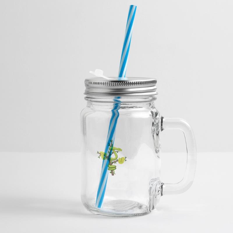 The Green Python - Tree Python Glass jar with handle and screw cap
