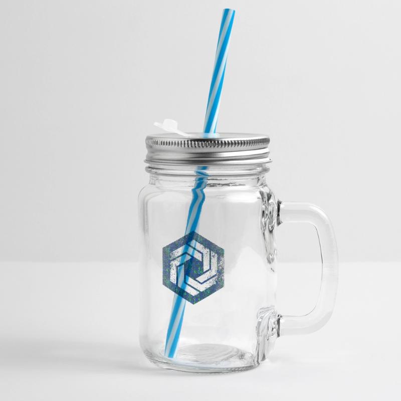 Hexagon-Programmierung Programmierer Codierung geometrisch Henkelglas mit Schraubdeckel