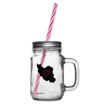 iran love - Henkelglas mit Schraubdeckel - Klar - Rechts