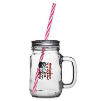 Stars and Stripes American Dog - Glass jar with handle and screw cap - clear - Right
